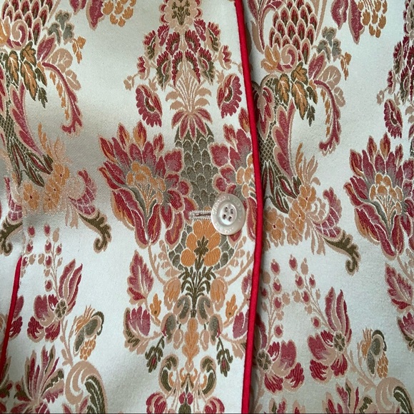 COPY - Carolina Herrera Gold Red Jacquard Floral Blazer S - Picture 10 of 15